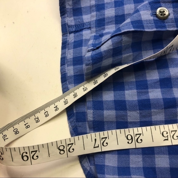 J. Crew Crinkle Gingham Boy Shirt Blue Plaid, size 00 - Picture 9 of 9